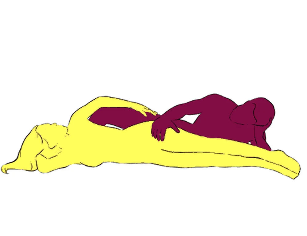Ribbon (Reverse Spoon) sex position illustration